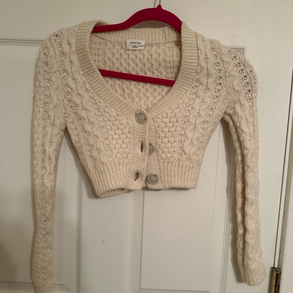 Aritzia Wilfred Free Women's Cream Cable Knit Sweater